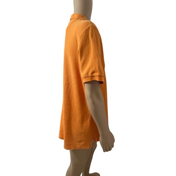 Chaps Men’s Polo Shirt Vintage Orange Short Sleeve Henley Logo Casual Golf Sprin - Picture 9 of 16